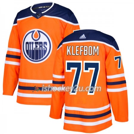 Mænd NHL Edmonton Oilers Trøje Oscar Klefbom 77 Adidas 2017-2018 Orange Authentic